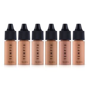 Brand New Temptu Airbrush Foundation 6-pack (Light/Medium) and 4oz cleaner